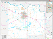 Wichita Falls Wall Map Premium Style